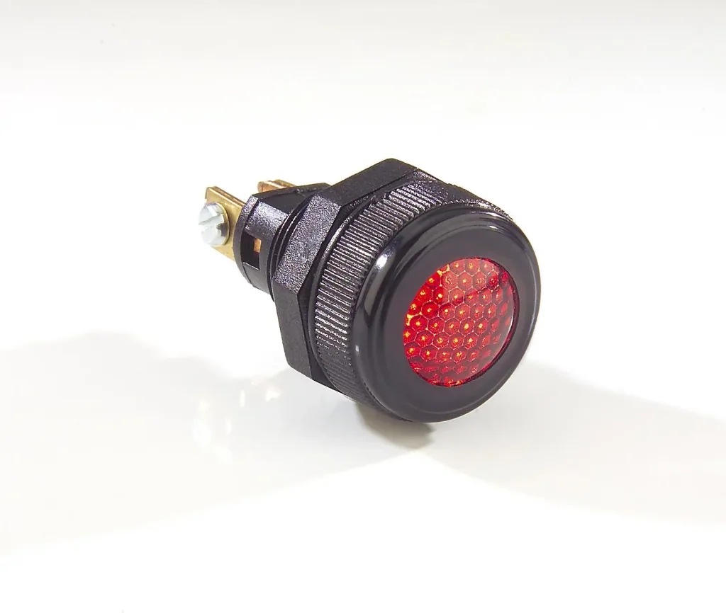 Warning light, red, 12 V/ 24 V - for installation in the dashboard