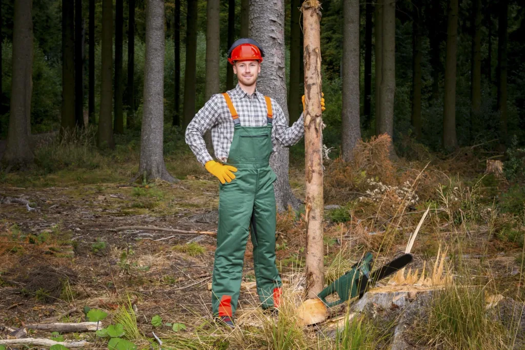 Cut protection safety starter set: trousers size 48, helmet, gloves