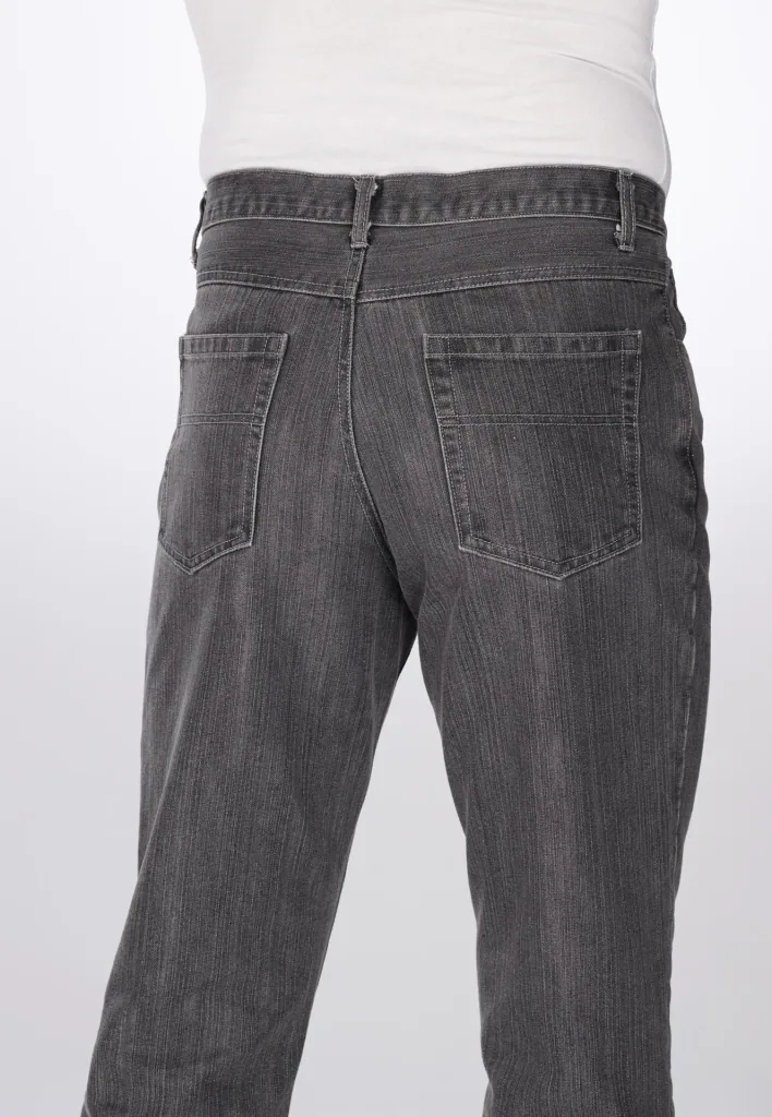 Comfortable jeans in 5-pocket style, color gray, size 26