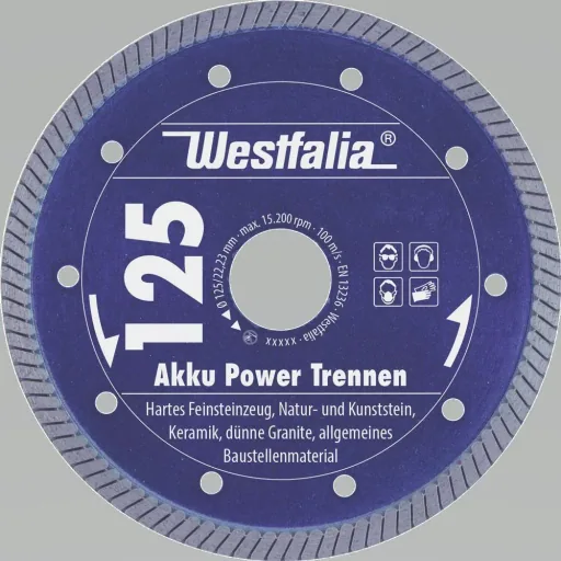 Diamond cutting disc battery power cutting, diameter 125