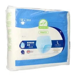 Disposable Pants "Plus", White, 14 pieces, size L