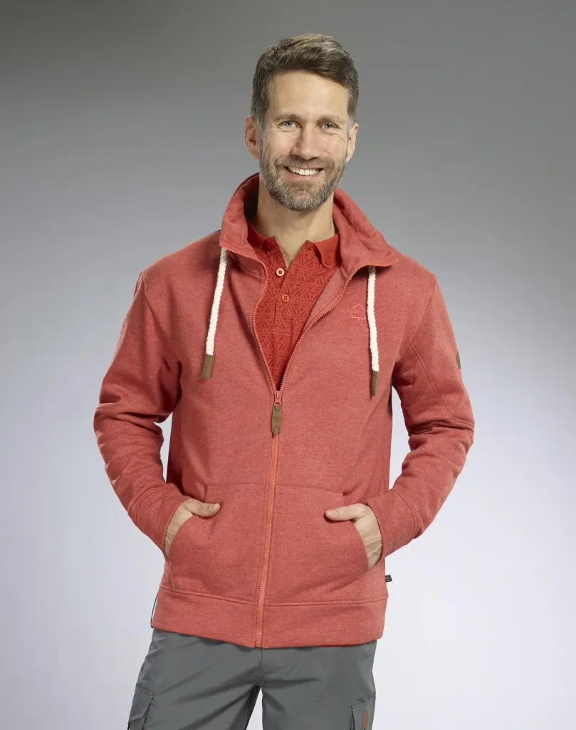 Sweat jacket, color red, size M
