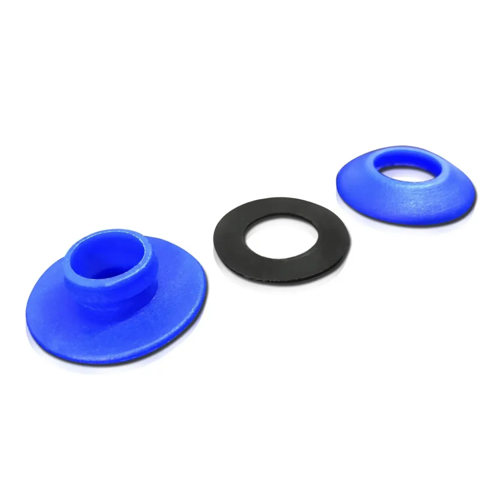 Tarpaulin eyelets, plastic, blue, 10 pieces
