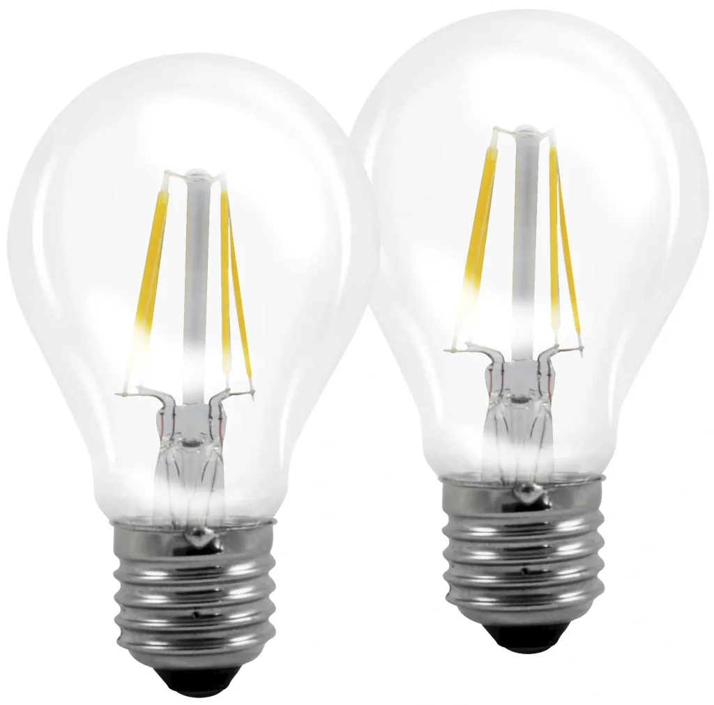4 Watt filament LED lamp in light bulb shape, E27, 470lm - 2 pieces