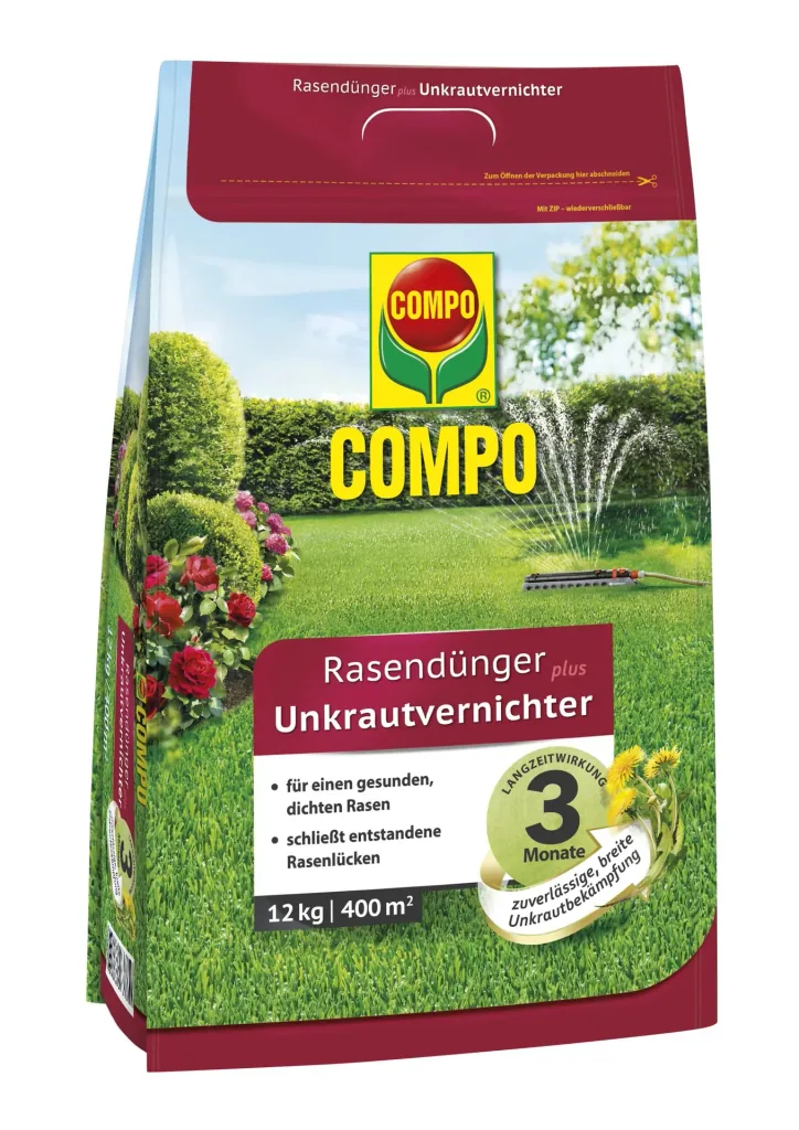 Lawn fertilizer with weed killer, 12 kg for 400 m²
