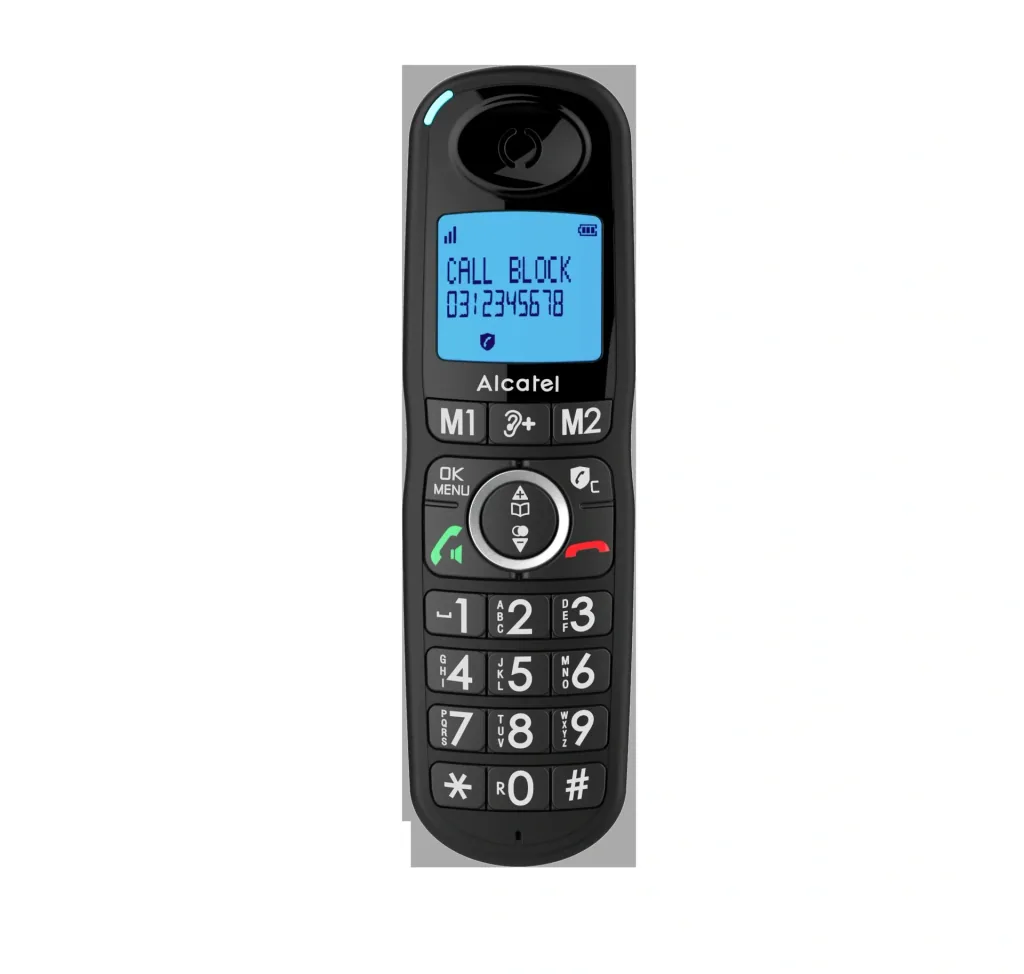 Comfort telephone Alcatel XL595B Duo Voice with call block function, cordless