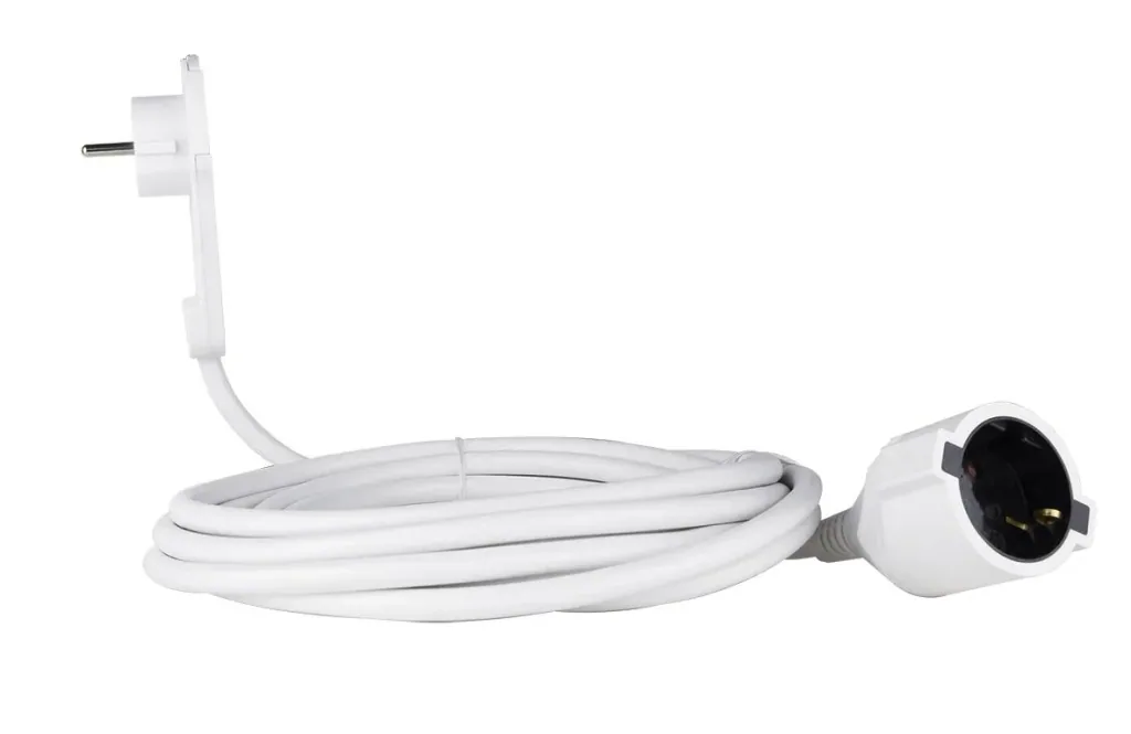 Protective contact extension cable 5 m - H05VV-FGG1.5, white