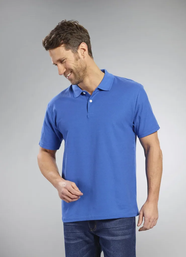 Polo shirt with pique structure, color royal, size M
