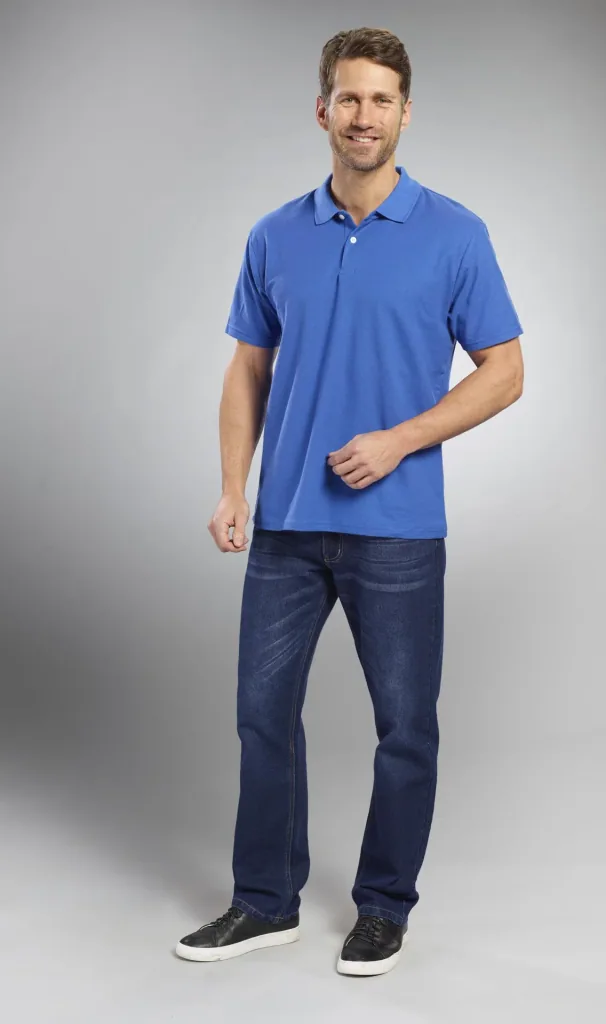 Polo shirt with pique structure, color royal, size M