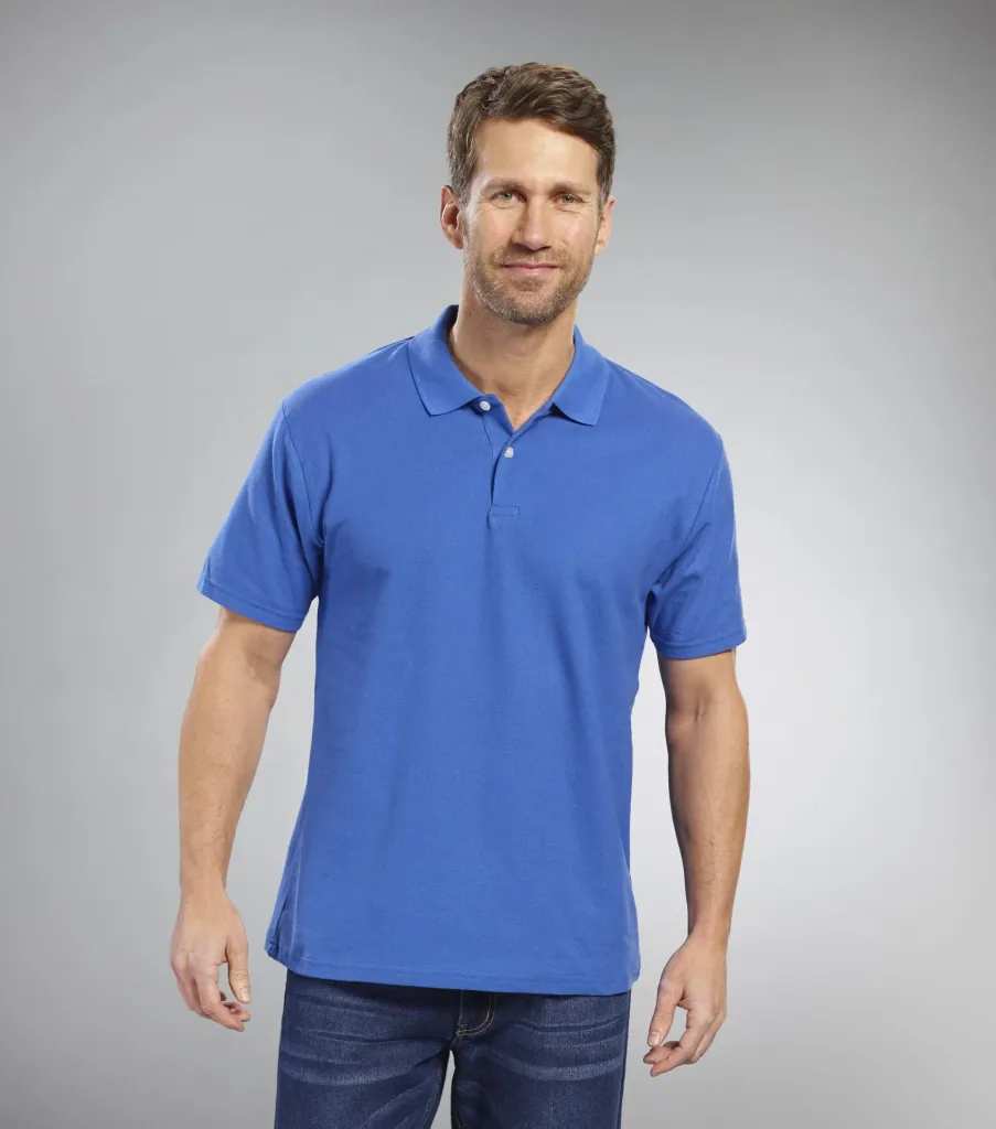 Polo shirt with pique structure, color royal, size M