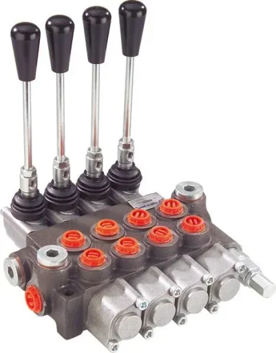Four-lever control unit monoblock, 40 l/min