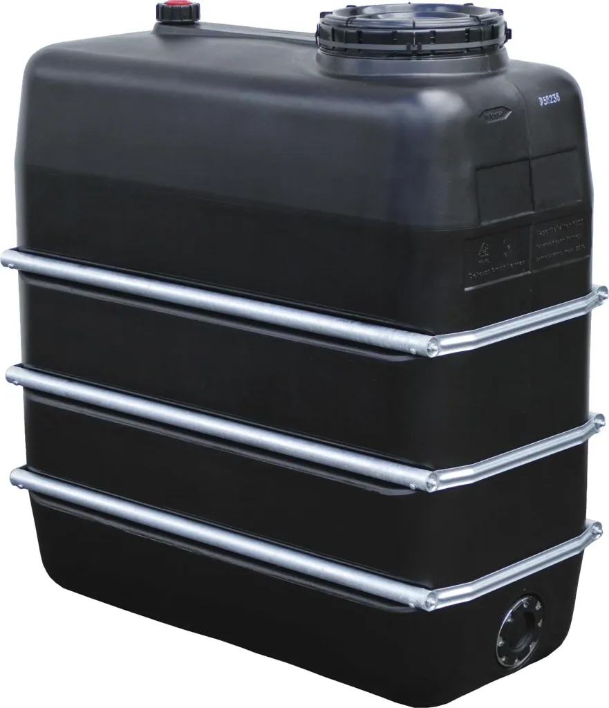 Space-saving tank 1500 L, black