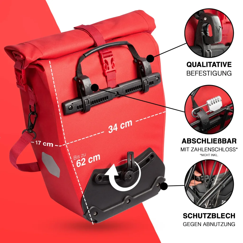 ValkOcean pannier bag, red