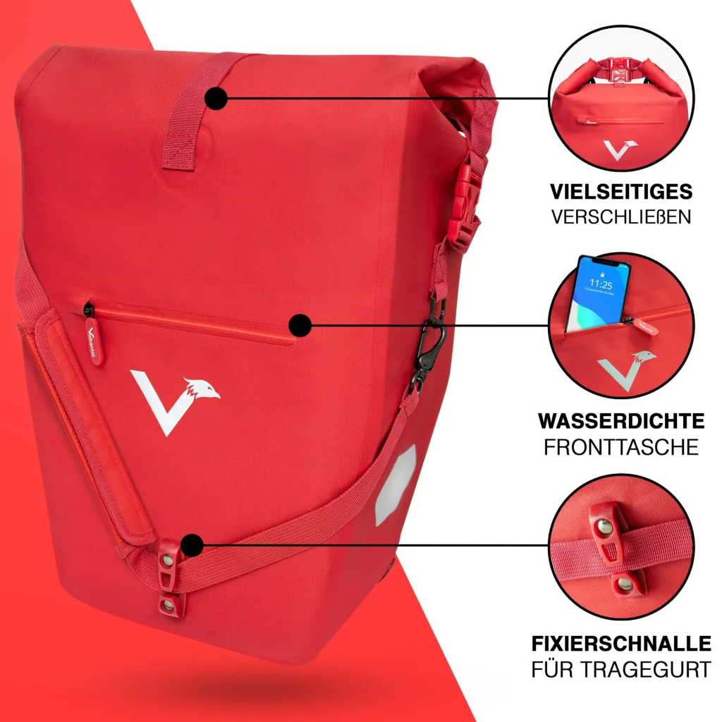ValkOcean pannier bag, red
