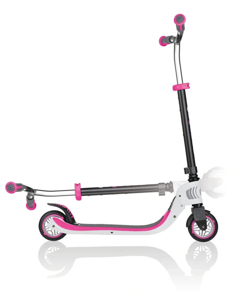 FLOW FOLDABLE 125 scooter, 125 mm, ABEC 5, height adjustable, folding mechanism, white-neon pink