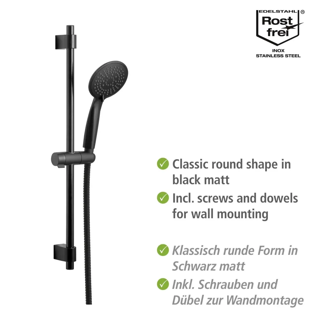 Shower set Young Black, bar length: 66 cm