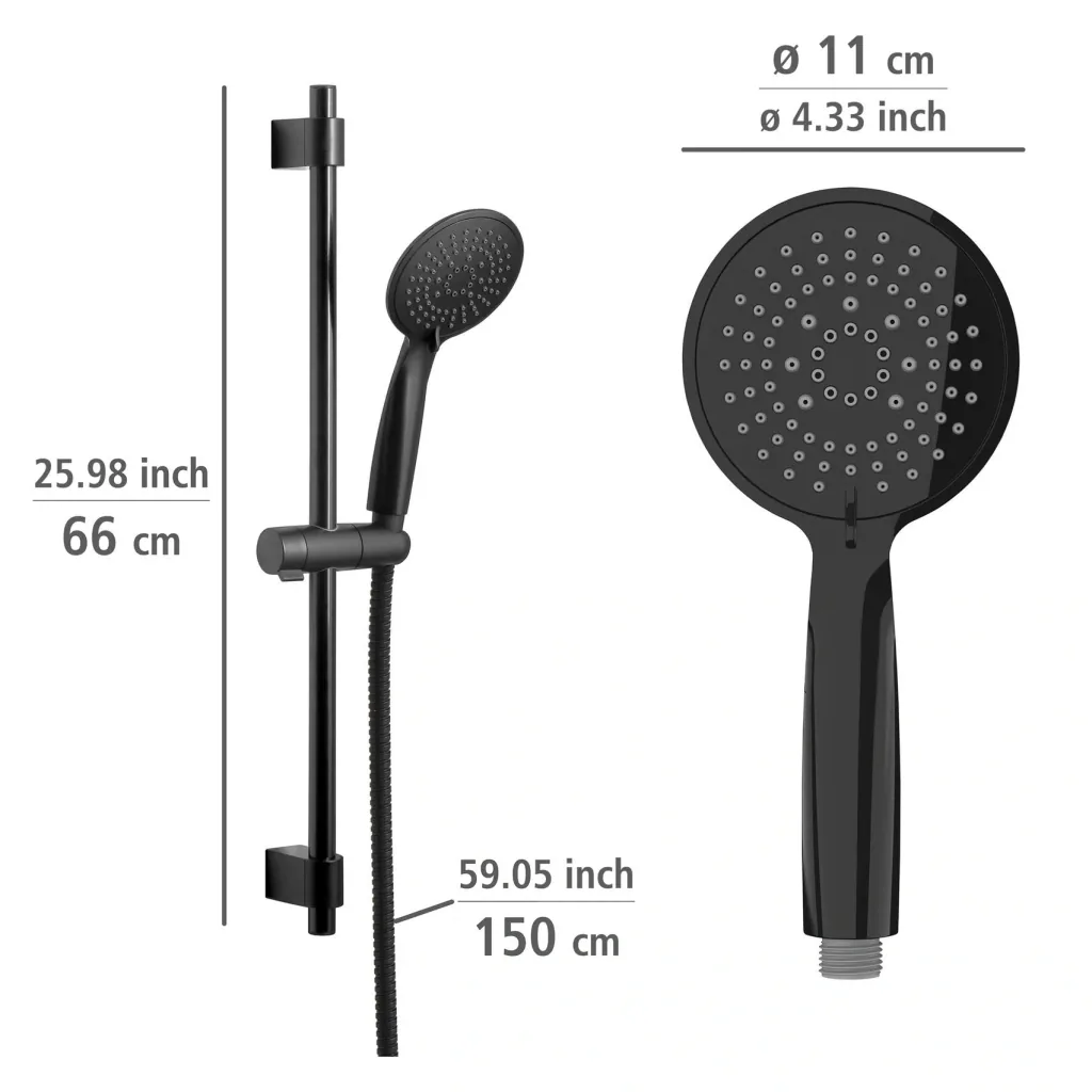 Shower set Young Black, bar length: 66 cm