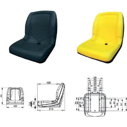 Seat shell ST3, PVC, black