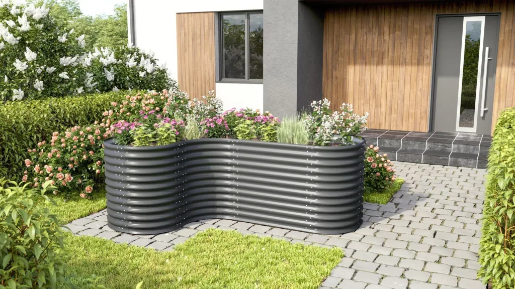 Raised bed extension Curve 858, color granite