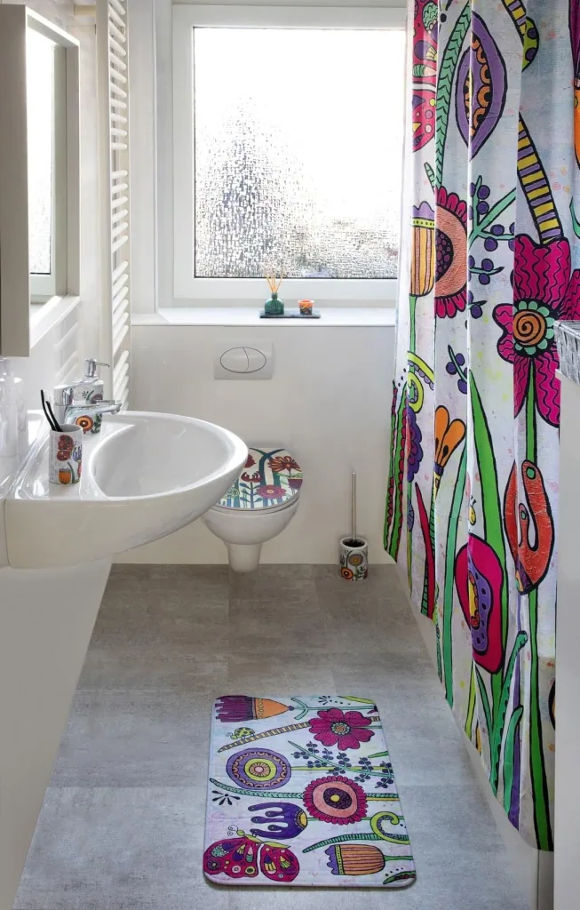 Toilet seat red Blossom, Rollin'Art toilet seat with relief surface and soft close