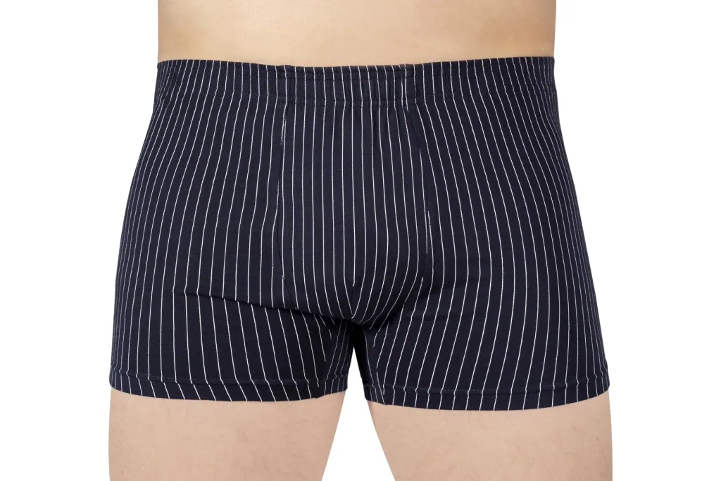 Boxer shorts in a double pack, color navy/navy striped, size M