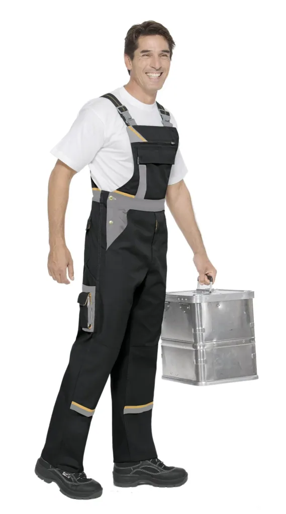 Work dungarees, color black/grey, size 56