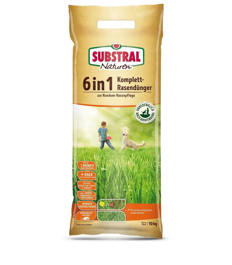 Complete lawn fertilizer 6 in 1 - 10 kg for 135 m²