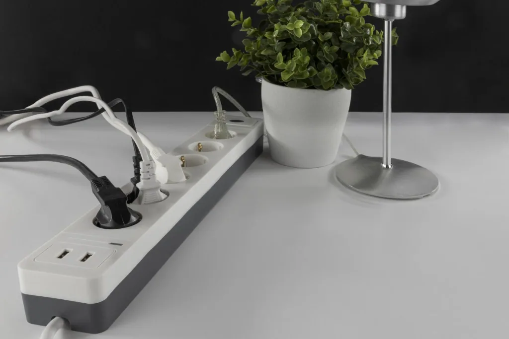 3-way power strip with combo plug system