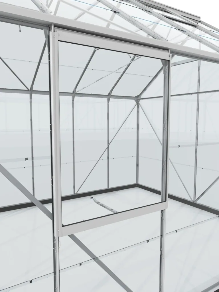 Side window V with ESG 3 mm, color aluminum