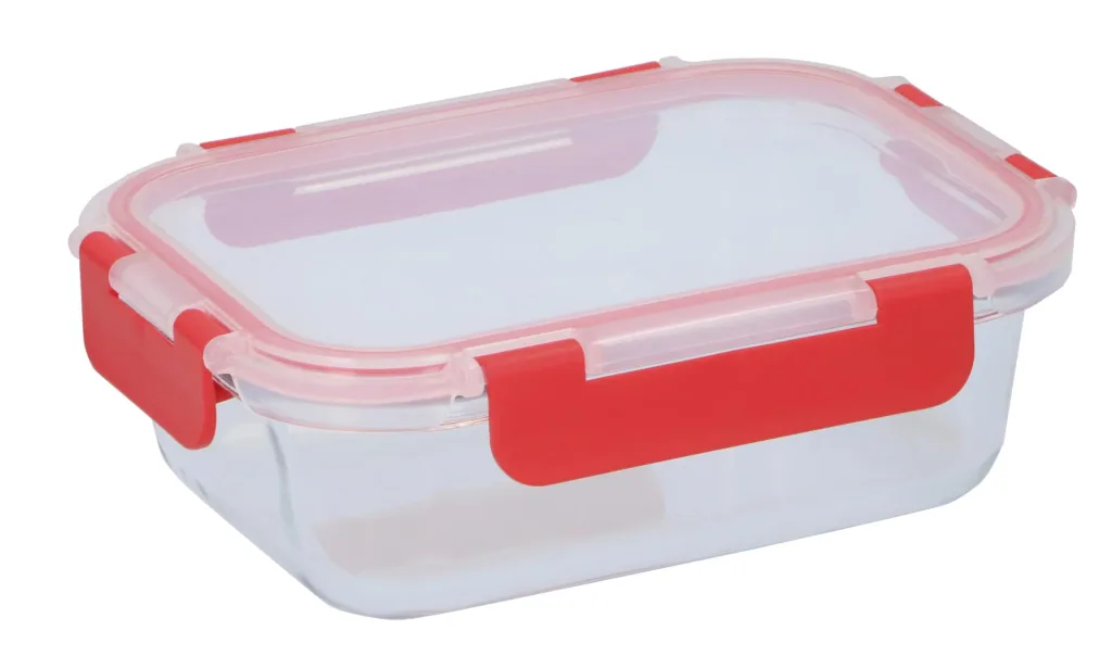 Glass food storage container, 620ml, 18.2 x 13.7 x 6cm