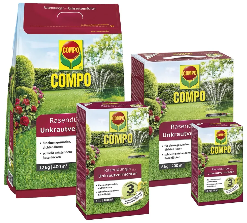 Lawn fertilizer with weed killer, 3 kg for 100 m²