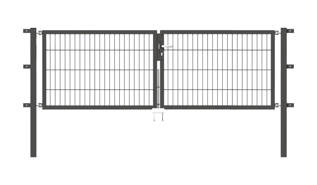 Flexo double gate with accessories, anthracite, width 250 cm, height 80 cm, PF: 60x60 cm