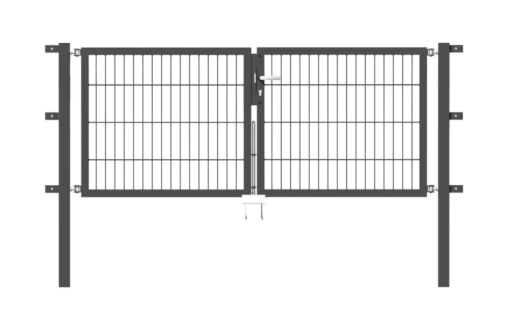 Flexo double gate with accessories, anthracite, width 200 cm, height 80 cm, PF: 60x60 cm