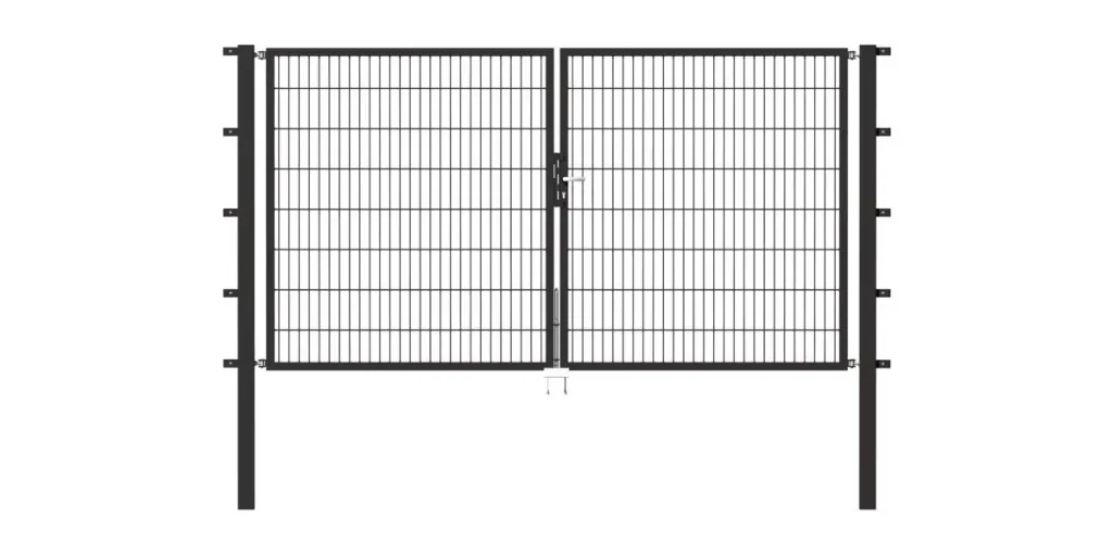 Flexo double gate with accessories, anthracite, width 200 cm, height 100 cm, PF: 60x60 cm