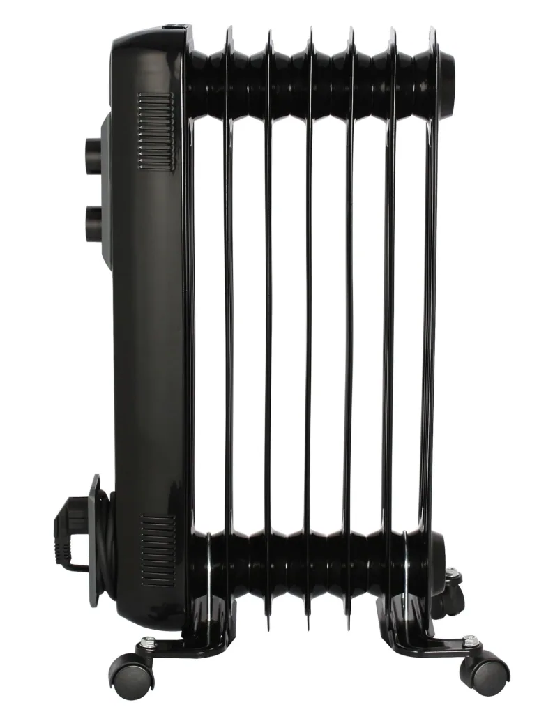 Mobile oil radiator, black, 7 fins