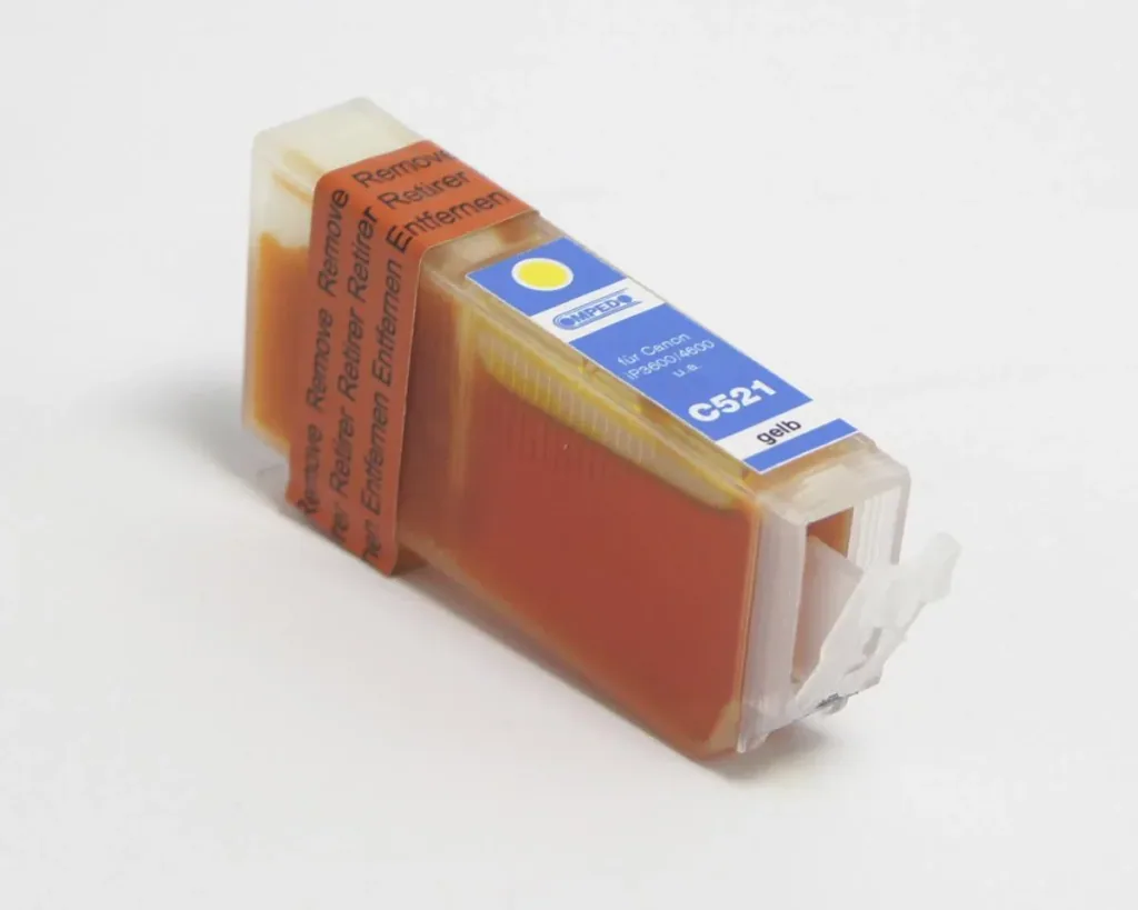 Printer cartridge for CANON CLI-521 yellow chip