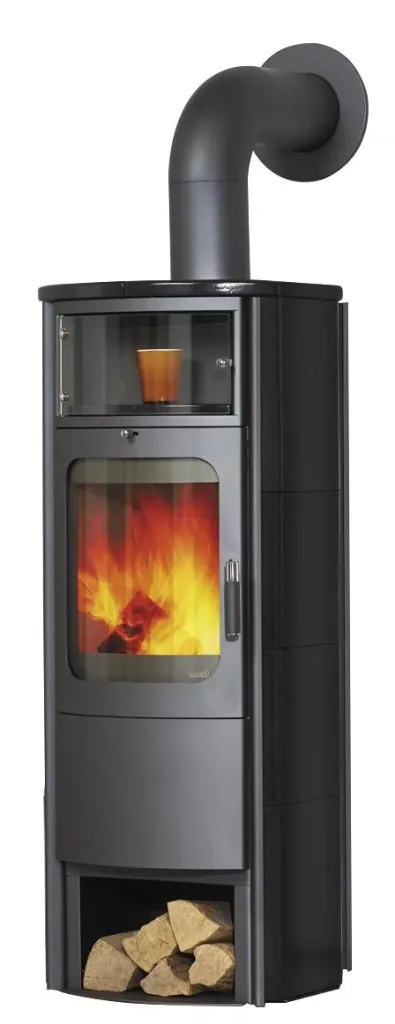 Fireplace Opera-B Grande (5 kW) meteor-black, continuous burning, automatic