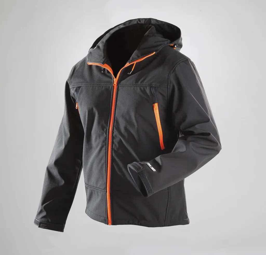 Softshell jacket, color black-orange, size 3XL