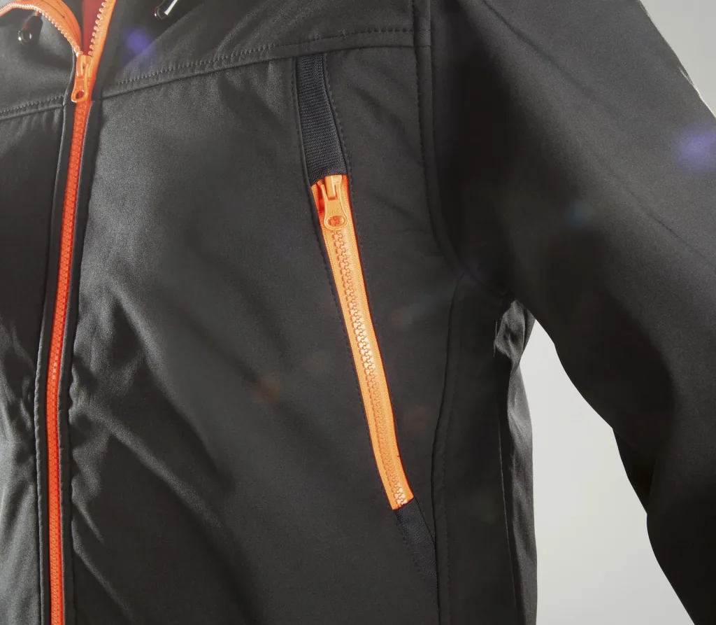 Softshell jacket, color black-orange, size 3XL