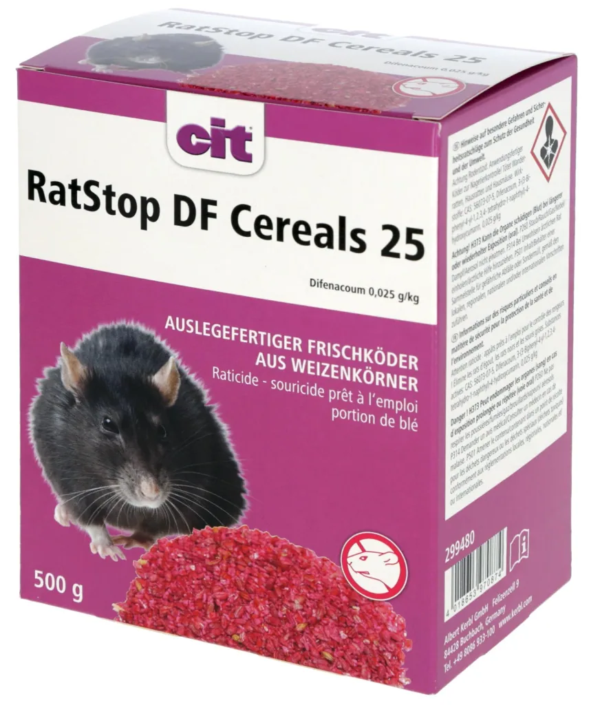 RatStop DF 25 Cereal fresh bait, for indoor and outdoor use, 500 g