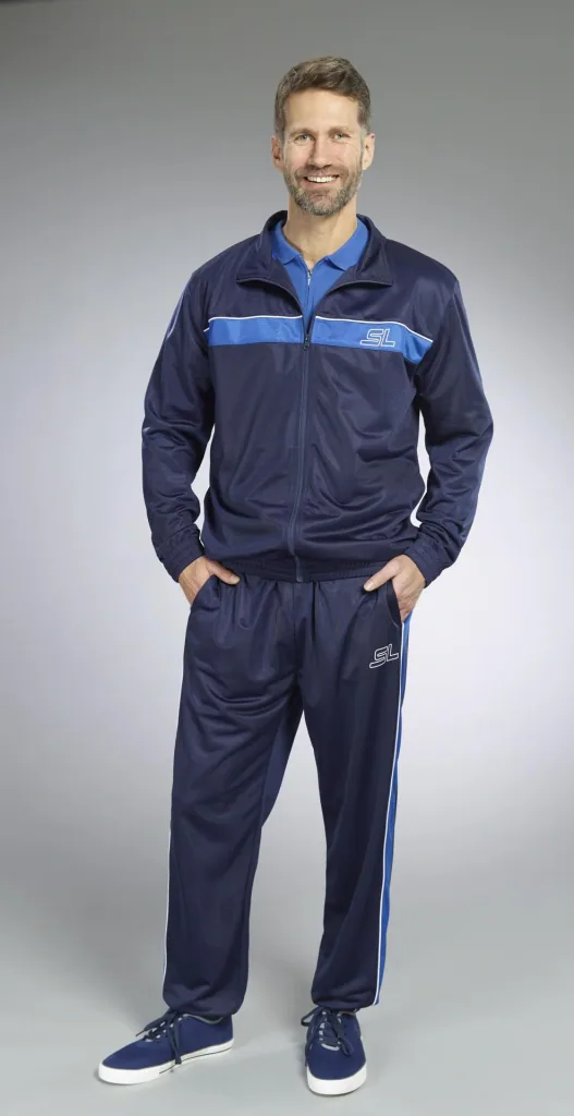 3-piece leisure suit, color navy-royal blue, size L