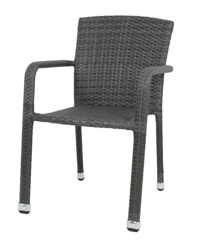 2 x stacking chairs "Getafe" dark grey