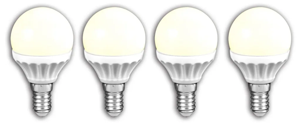 LED MiniGlobe lamp, 4.5 watts, E14, warm white - 3 pieces + 1 piece FREE