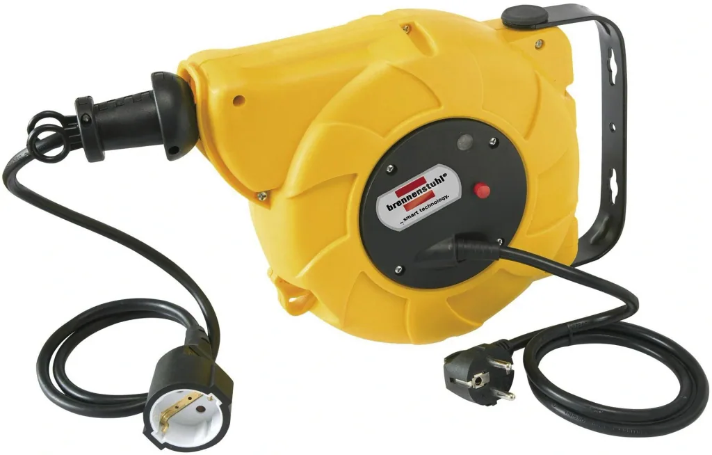Automatic cable reel with 9 m + 2 m extension, automatic cable rewind, IP20