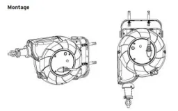 Automatic cable reel with 9 m + 2 m extension, automatic cable rewind, IP20