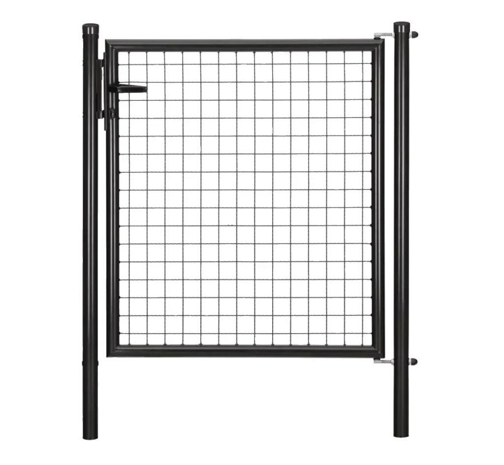 Single corrugated gate with accessories, anthracite metallic, width 100 cm, height 150 cm