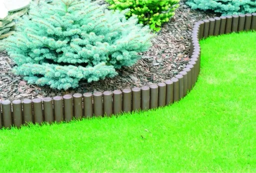 Bed edging PALISADE, brown - 10 pieces - 2.7 m
