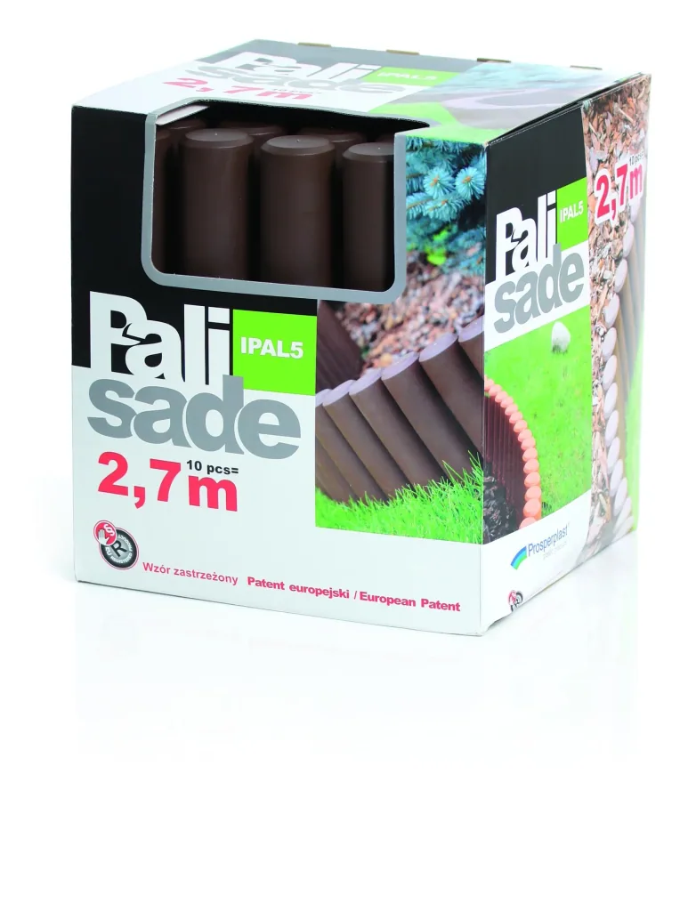 Bed edging PALISADE, brown - 10 pieces - 2.7 m