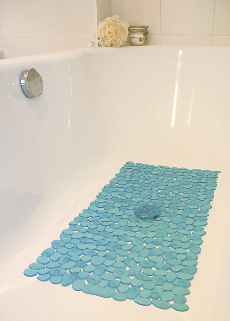 Bathtub insert, anti-slip mat, stone look, transparent