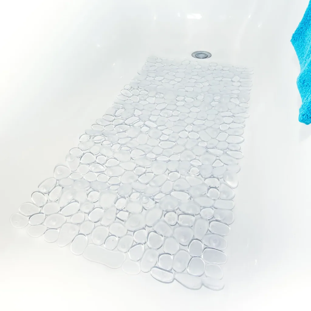 Bathtub insert, anti-slip mat, stone look, transparent